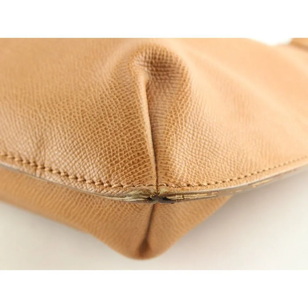Chanel Sesame Brown Tan Caviar Leather Shoulder Bag Tote 1C0502